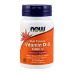 Витамины Vitamin D3 2000 IU, 30шт NOW