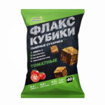 Флакс-кубики льняные крекеры с ТОМАТОМ, 40г Компас Здоровья